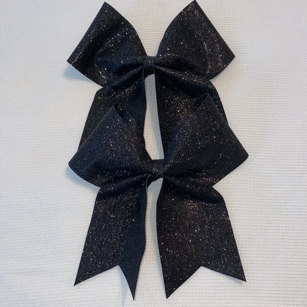 Cheerleader black sparking bow bundle with 2